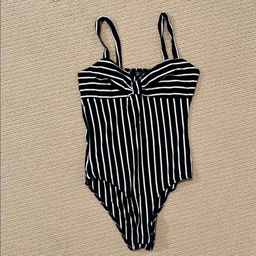 Urban | Black and White Striped Bodysuit